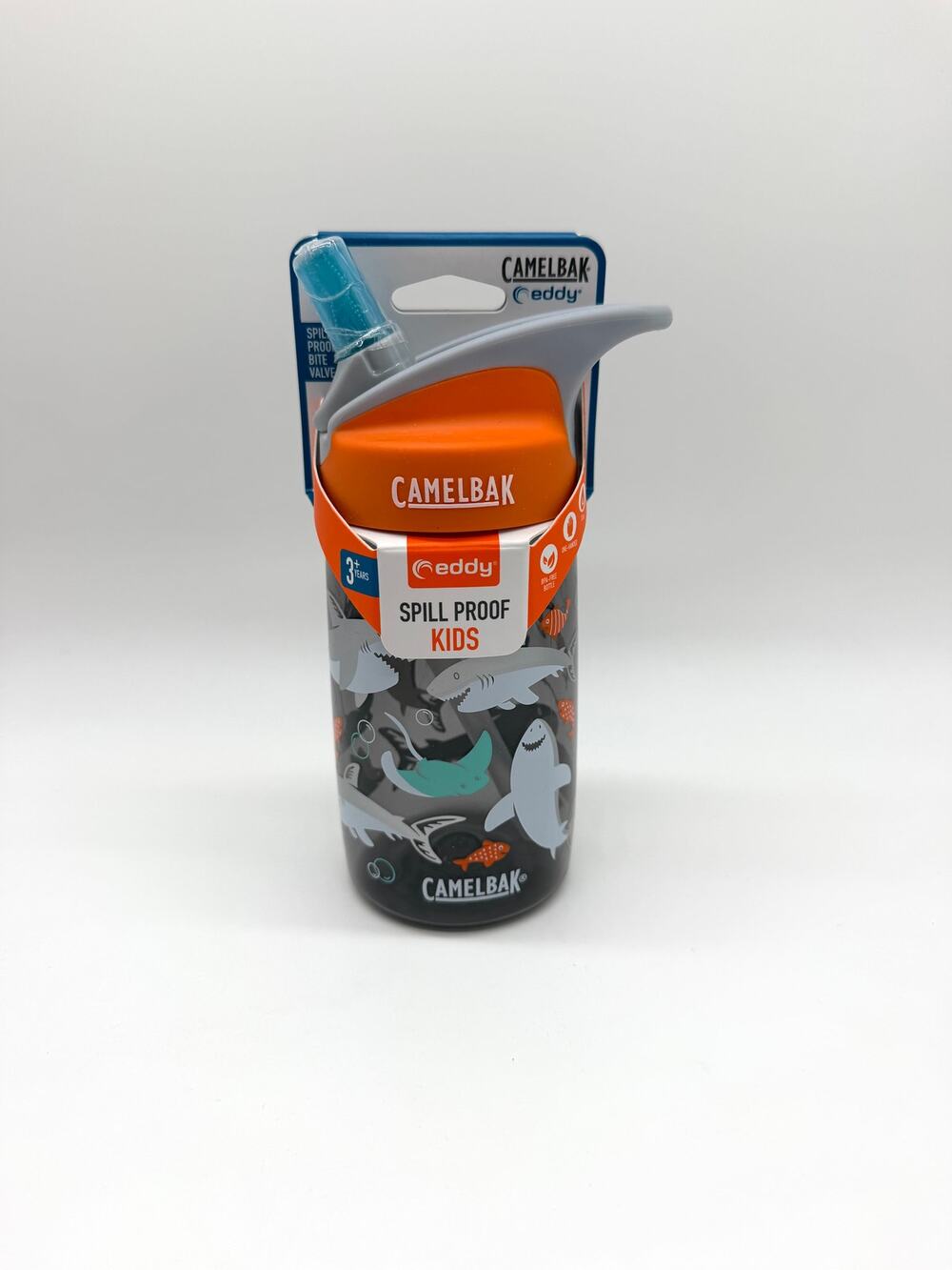 CamelBak Eddy Kids 12oz School of Sharks Spill Proof Water Bottle New
